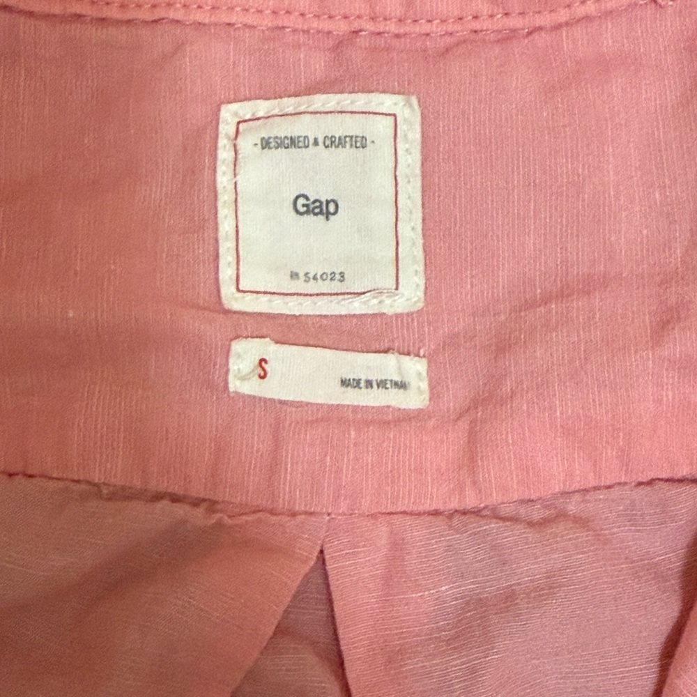 Gap pink long sleeve cotton popover shirt size small‎ - Picture 2 of 6